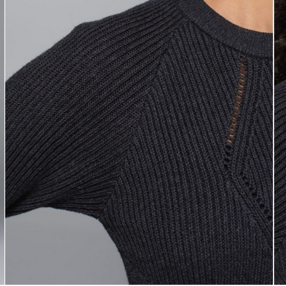 Lululemon The Sweater The Better Heathered Black 4 - Picture 4 of 7